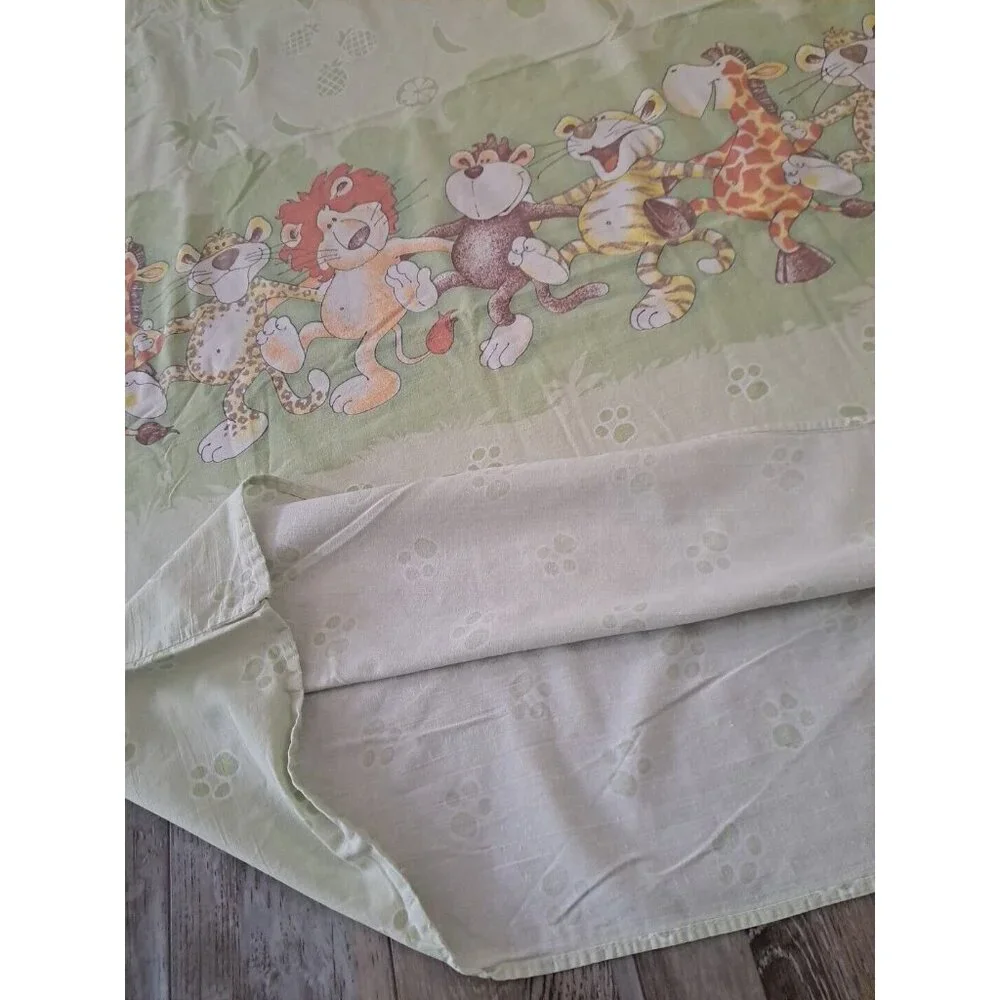 Baby Nursery Duvet & Sheet Set Russian Sleepy Thom K Jungle Animals Green